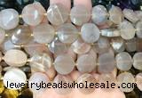 CIBS54 15 inches 15mm faceted coin moonstone beads wholesale