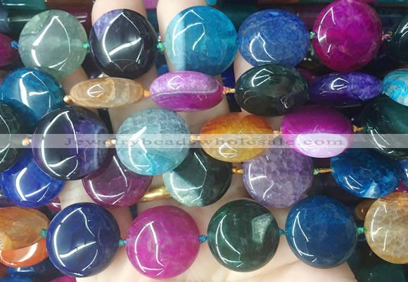 CIBS65 15 inches 20mm coin Agate gemstone beads wholesale