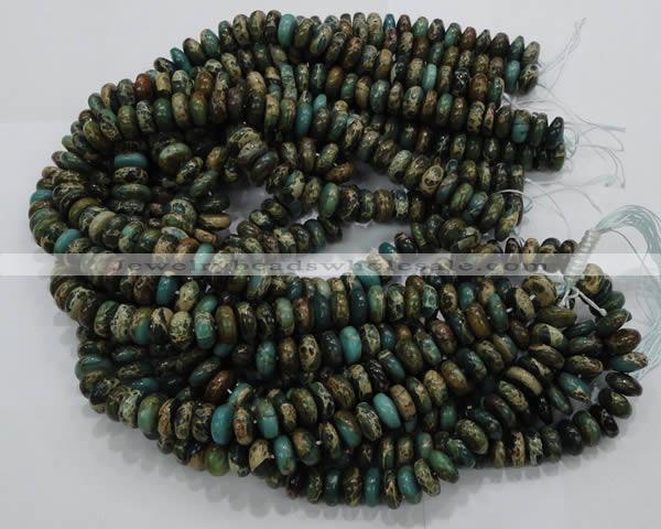 CIJ07 15.5 inches 6*8mm rondelle impression jasper beads wholesale
