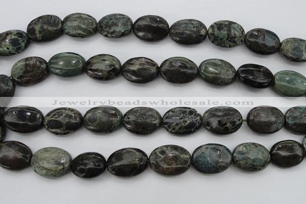 CIJ112 15.5 inches 13*18mm oval dyed impression jasper beads wholesale