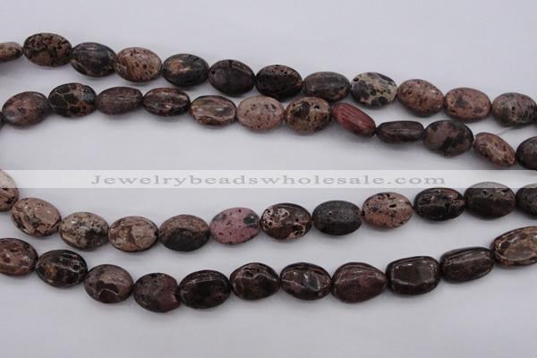 CIJ121 15.5 inches 10*14mm oval dyed impression jasper beads wholesale