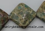 CIJ64 15.5 inches 26*26mm diamond impression jasper beads wholesale