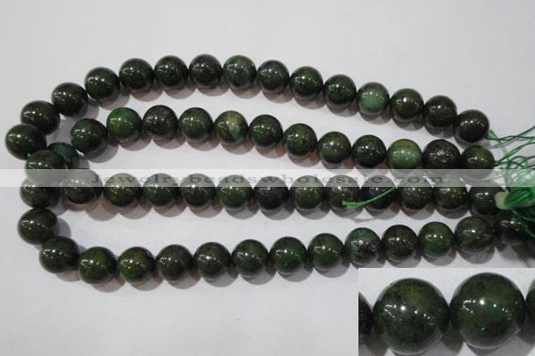 CIS05 15.5 inches 14mm round green iron stone beads wholesale