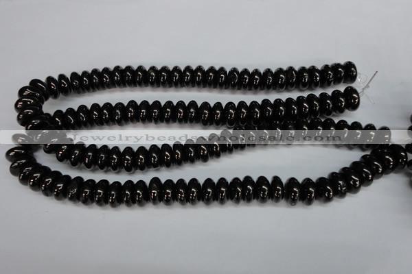 CJB49 15.5 inches 7*14mm rondelle natural jet gemstone beads