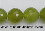 CKA222 15.5 inches 18mm faceted round Korean jade gemstone beads