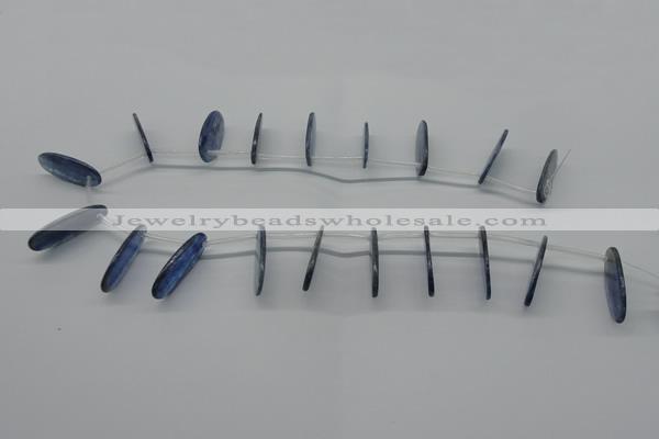 CKC74 Top drilled 12*30mm oval natural kyanite gemstone beads