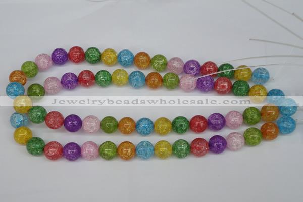 CKQ15 15.5 inches 12mm round dyed crackle quartz beads wholesale
