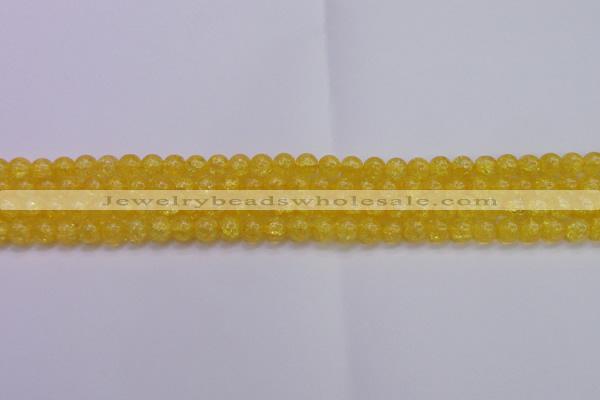 CKQ322 15.5 inches 6mm round dyed crackle quartz beads wholesale
