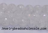 CKQ343 15.5 inches 6mm faceted round dyed crackle quartz beads