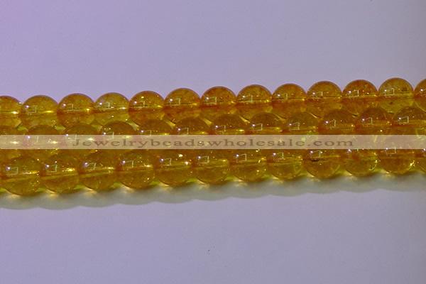CKQ382 15.5 inches 8mm round dyed crackle quartz beads