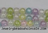 CKQ61 15.5 inches 6mm round AB-color dyed crackle quartz beads