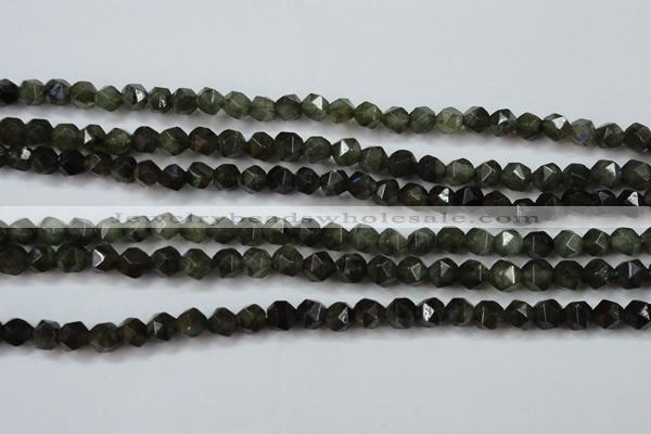 CLB451 15 inches 6mm faceted nuggets labradorite gemstone beads