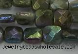CLB686 15.5 inches 10mm faceted square AB-color labradorite beads