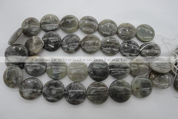 CLB78 15.5 inches 25mm flat round labradorite beads wholesale