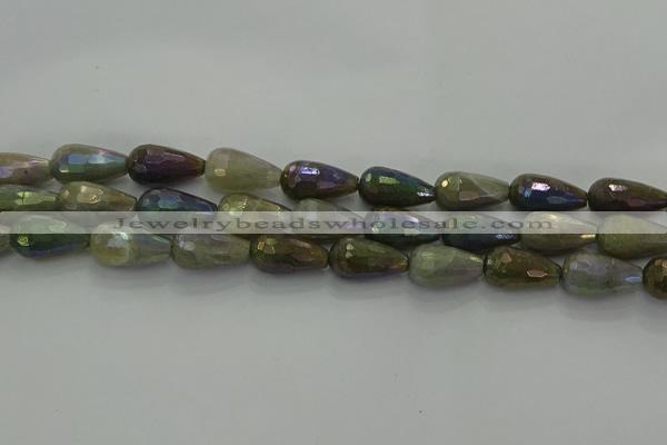 CLB784 15.5 inches 10*20mm faceted teardrop AB-color labradorite beads