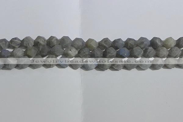 CLB998 15.5 inches 10mm faceted nuggets matte labradorite beads