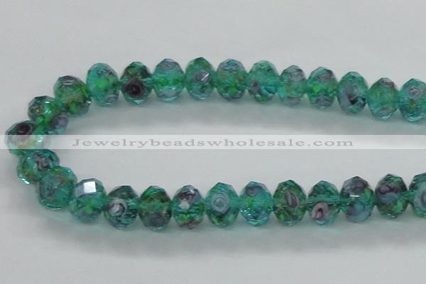 CLG20 13.5 inches 9*12mm faceted rondelle handmade lampwork beads