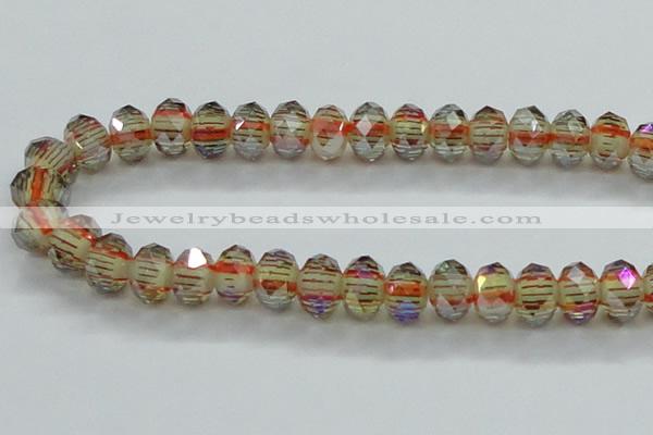 CLG56 13 inches 9*12mm faceted rondelle handmade lampwork beads