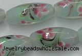 CLG870 15.5 inches 10*20mm rice lampwork glass beads wholesale