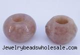 CLO21 19*30mm rondelle loose strawberry quartz gemstone beads wholesale