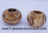 CLO27 19*30mm rondelle loose picture jasper gemstone beads wholesale