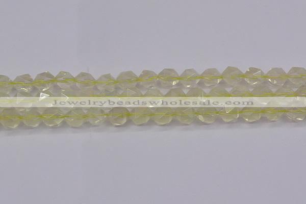 CLQ314 15.5 inches 12mm faceted nuggets lemon quartz beads