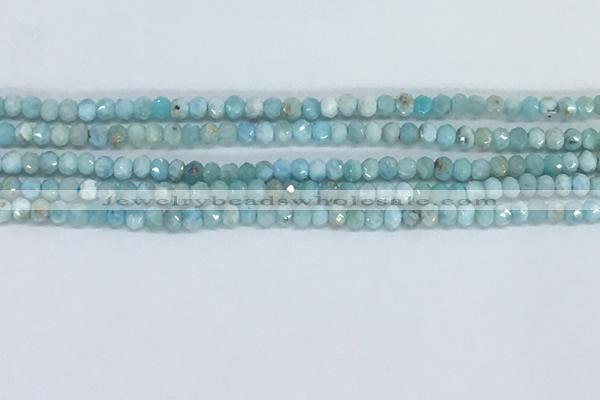 CLR108 15.5 inches 2*3mm faceted rondelle natural larimar beads