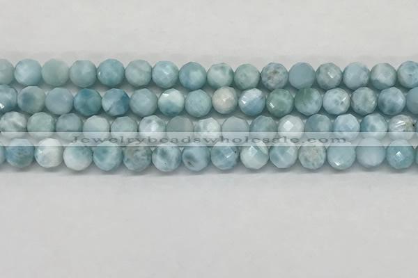 CLR137 15.5 inches 7mm faceted round natural larimar beads