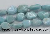 CLR26 15.5 inches 8*10mm nugget natural larimar gemstone chips beads