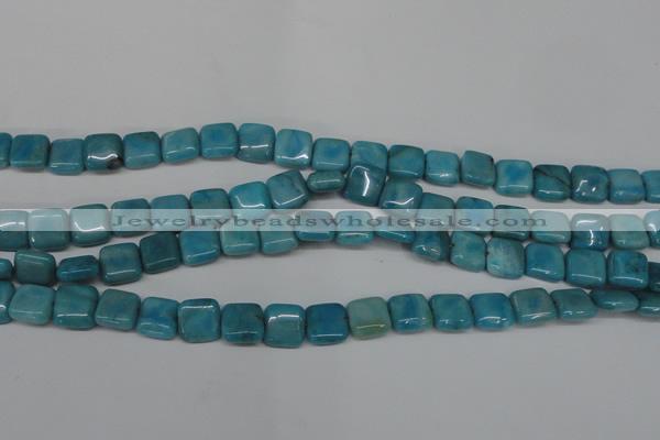 CLR380 15.5 inches 10*10mm square dyed larimar gemstone beads