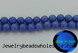 CLU116 15.5 inches 16mm round blue luminous stone beads