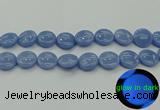 CLU135 15.5 inches 18mm flat round blue luminous stone beads