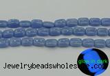 CLU161 15.5 inches 10*14mm rectangle blue luminous stone beads