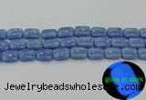 CLU162 15.5 inches 12*16mm rectangle blue luminous stone beads