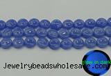 CLU173 15.5 inches 14mm flat round blue luminous stone beads