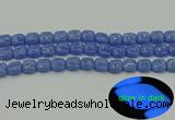 CLU191 15.5 inches 10*10mm square blue luminous stone beads