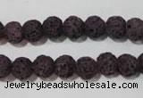 CLV476 15.5 inches 8mm round dyed purple lava beads wholesale