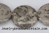 CMB14 15.5 inches 30mm flat round natural medical stone beads