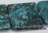 CMB56 15.5 inches 40*40mm square dyed natural medical stone beads