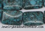 CMB58 15.5 inches 18*25mm rectangle dyed natural medical stone beads