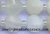 CME357 15 inches 10mm pumpkin white moonstone beads