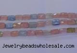 CMG278 15.5 inches 10*14mm faceted rectangle morganite beads