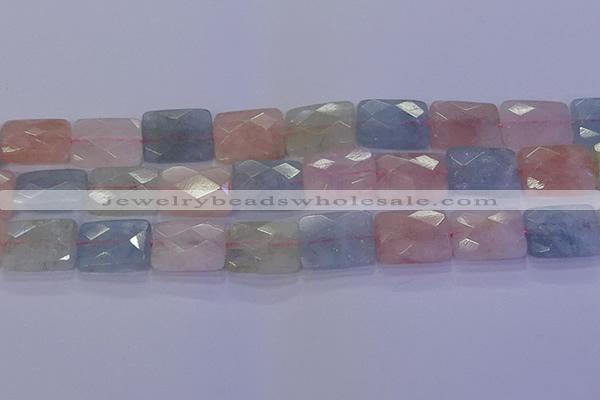 CMG281 15.5 inches 15*20mm faceted rectangle morganite beads