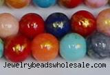CMJ1012 15.5 inches 8mm round mixed Mashan jade beads wholesale
