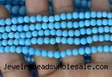 CMJ835 15.5 inches 4mm round matte Mashan jade beads wholesale