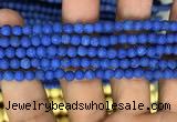 CMJ845 15.5 inches 4mm round matte Mashan jade beads wholesale