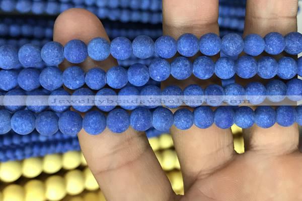 CMJ846 15.5 inches 6mm round matte Mashan jade beads wholesale