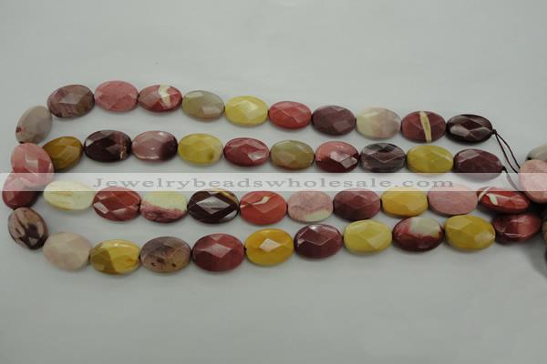 CMK155 15.5 inches 13*18mm faceted oval mookaite beads wholesale