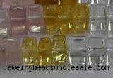 CMQ39 15.5 inches 6*10mm triangle mixed quartz beads wholesale