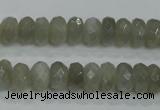 CMS128 15.5 inches 6*10mm faceted rondelle moonstone gemstone beads